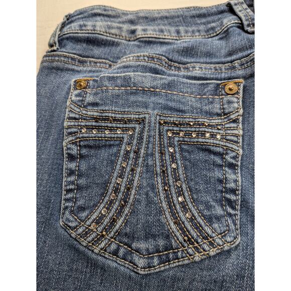 Seven 7 Jeans Womens 10 Medium Wash Denim Bootcut Low-rise Stud Pocket Y2k Rodeo - Picture 3 of 11